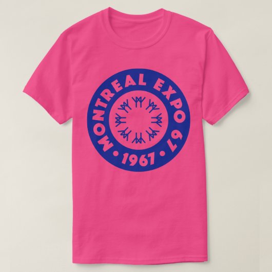 T-shirt Expo 67 Mondes Montréal Fair Circle Blue (Design devant)
