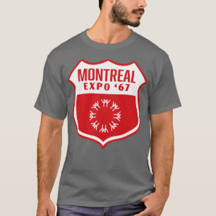 T-shirt Expo 67 Mondes Montréal Fair Retro Shield blanc su