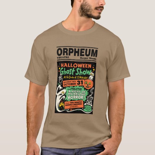 T-shirt Exposition 1950 de fantôme de Halloween (Devant)