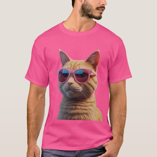 T-shirt Expressif 3D Orange Cat Tee (Devant)