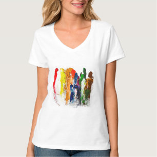 T-shirt Expression Abstraite des figures humaines en mouve