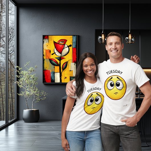 T-shirt Expressionless Face | Tuesday Mood Minimal Design