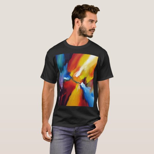 T-shirt Expressionnisme Abstrait Peinture moderne colorée (Devant entier)