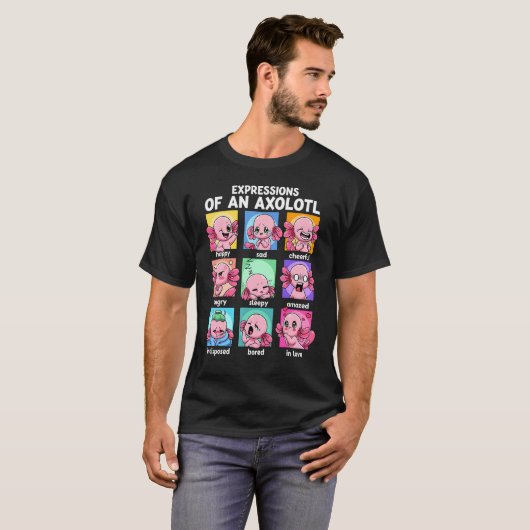 T-shirt Expressions D'Un Axolotl Moods Mexicain Marche F (Devant entier)