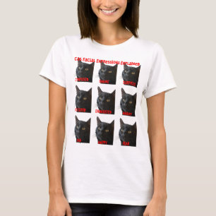 T-shirt Expressions faciales Cat Expliqué Graphique Découp