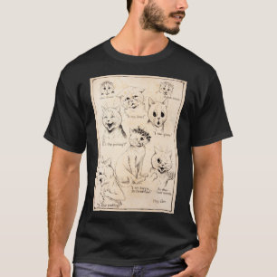 T-shirt Expressions faciales de divers chats, Louis Wain