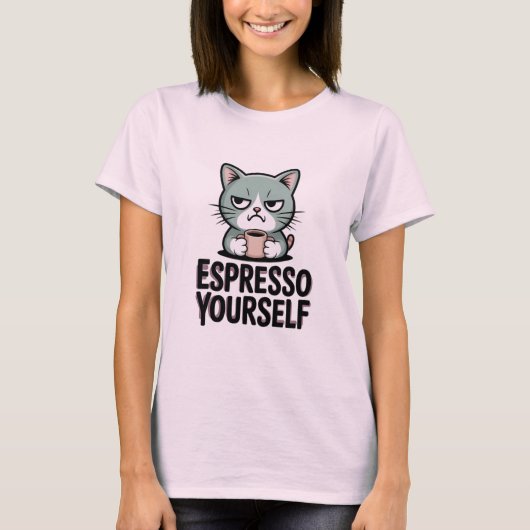 T-shirt Exprimez-vous avec un espresso (Devant)