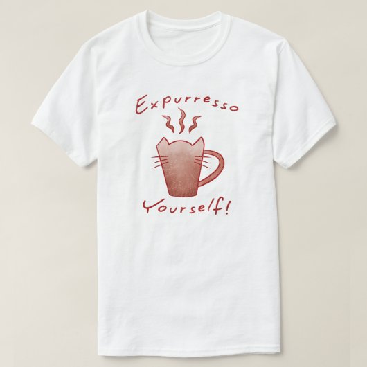 T-shirt Exprimez-vous Cats et café (Design devant)