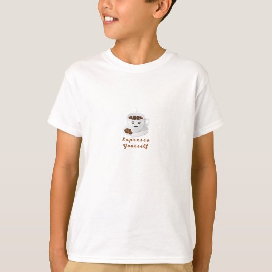 T-shirt Exprimez-vous – Tee drôle de café souriant (Devant)