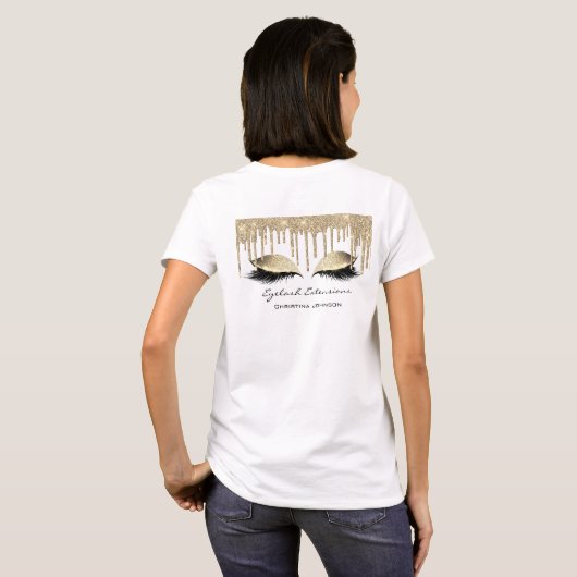 T-shirt Extension Eyelash Marque Or Sparkly Sepia (Dos entier)