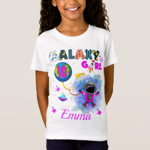 T-Shirt Extérieur Espace Galaxie Fille fête d'anniversai