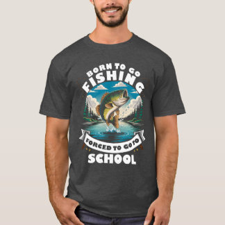 T-shirt extérieur pour jeunes drôles nés pour pêch