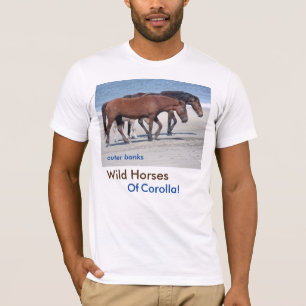 T-shirt externe de chevaux sauvages de banques