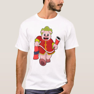 T-shirt Extincteur de pompier de porc