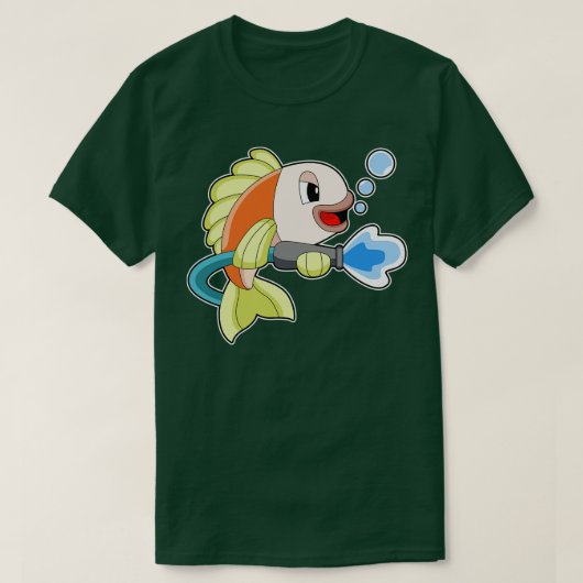 T-shirt Extincteur incendie pompier de poisson (Design devant)