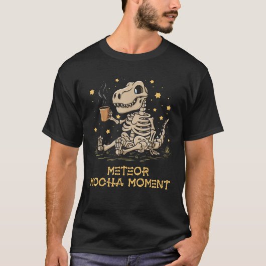 T-shirt Extinction Moment Mignonne Dinosaure Café Meteor M (Devant)