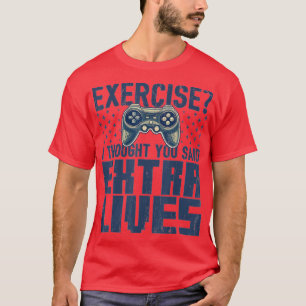 T-shirt Extra Lives Funny Video Game Controller Retro Boy