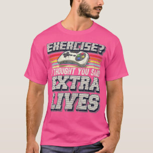 T-shirt Extra Lives Funny Video Game Controller Retro Boy