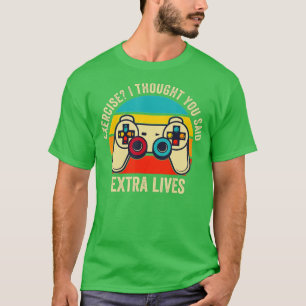 T-shirt Extra Lives Funny Video Game Controller Retro Boy