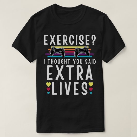 T-shirt Extra Lives Funny Video Game Controller Retro Boy (Design devant)