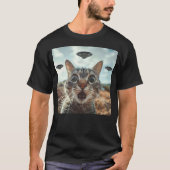 T-shirt Extraterrestrial Encounter Cat Selfie with Alien U (Devant)