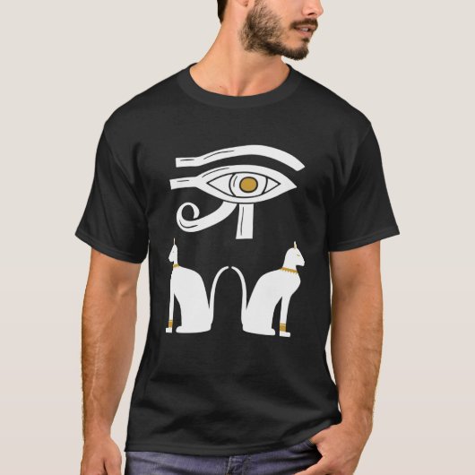 T-shirt Eye Of Horus Ancient Egyptian Cat Mythology Symbol (Devant)