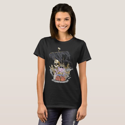 T-shirt Eye Patches Pirate Cat (Devant entier)