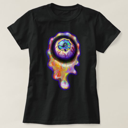 T-shirt Eyeball Pleurant arc-en-ciel Larmes Graffiti Peint (Design devant)