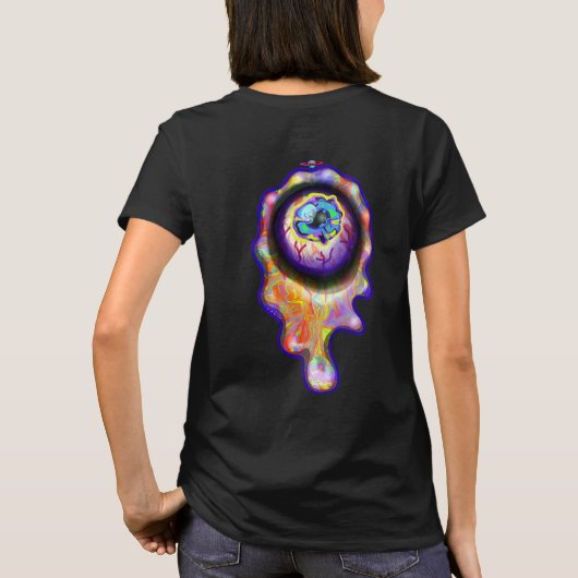 T-shirt Eyeball Pleurant arc-en-ciel Larmes Graffiti Peint (Dos)