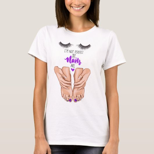T-SHIRT EYELASHES, CITE, NAILS, PIED, PÉDICURE (Devant)