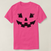 T-shirt Eyelashes Jack-o'-lantern Face Citrouille Hallowen (Design devant)