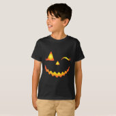 T-shirt Eyelashes Jack-o'-lantern Face Citrouille Hallowen (Devant entier)