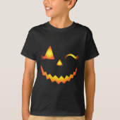 T-shirt Eyelashes Jack-o'-lantern Face Citrouille Hallowen (Devant)