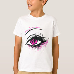T-shirt Eyes Pink Ribbon Warrier Cancer du sein Sensibilis