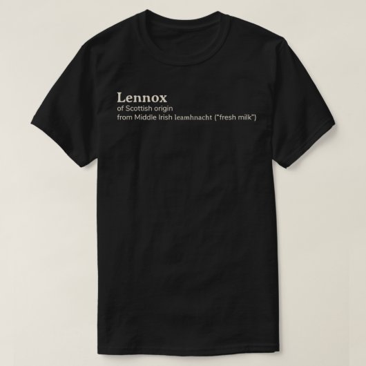 T-shirt Éymologie du nom Lennox (Design devant)