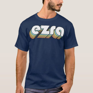 T-shirt Ezra Retro Typographie arc-en-ciel style défraîchi