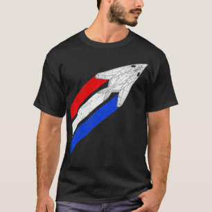 T-shirt F117 Nighthawk Vintage USA Contrails Rouge Blanc B
