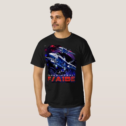 T-shirt F18 Hornet Rhino USAF US NAVY Fighter Jet (Devant entier)