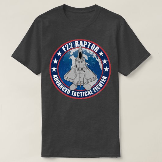 T-shirt F22 Raptor en détresse (Design devant)