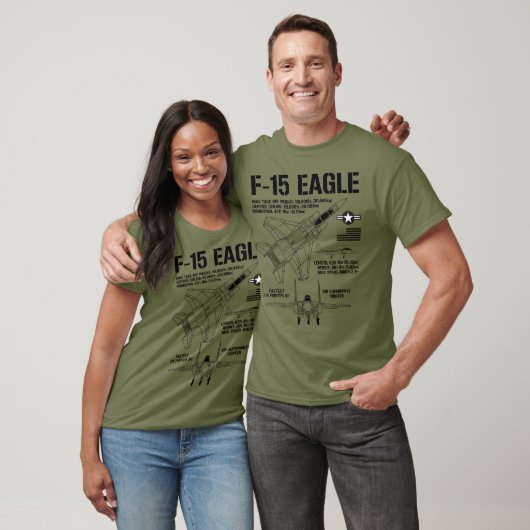T-shirt F-15 Eagle Fighter Jet Spécifications Militaire F1 (Unisexe)
