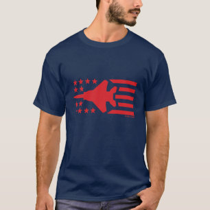 T-shirt F-15 Strike Eagle FighterJet Red Stars and Stripes