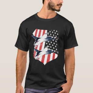 T-shirt F 16 Chemise Drapeau Américain