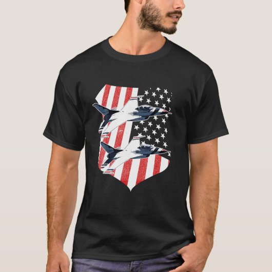 T-shirt F 16 Chemise Drapeau Américain (Devant)