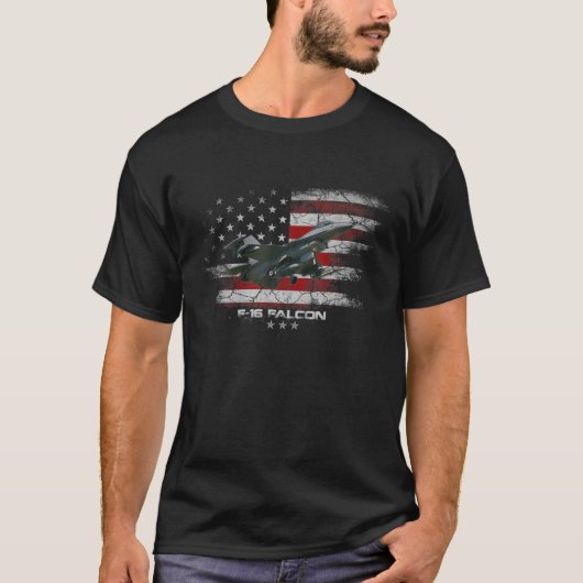 T-shirt F 16 Falcon U S Militaire Combattants Jet Pilo (Devant)
