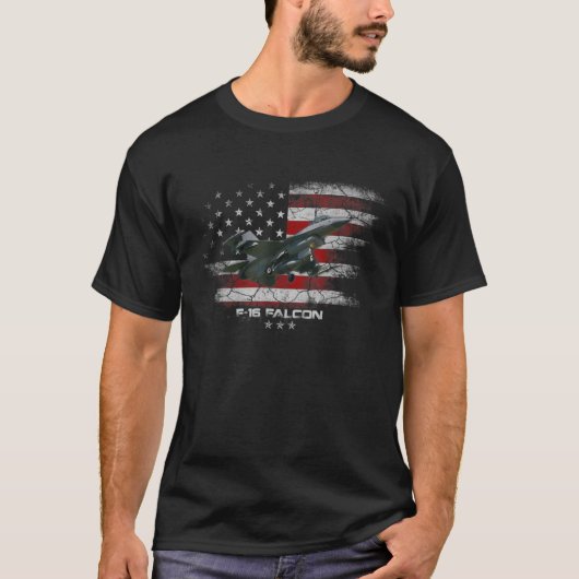 T-shirt F 16 Falcon U S Military Fighter Jet Pilo (Devant)