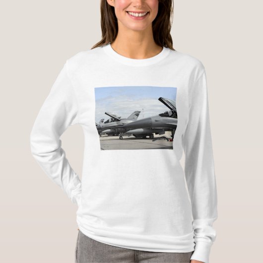 T-shirt F-16 Fighting Falcons attend le lancement (Devant)