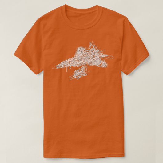 T-shirt F-22 Avion de chasse Raptor Plan directeur de la F (Design devant)