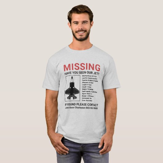 T-shirt F-35 Jet manquant (Devant entier)