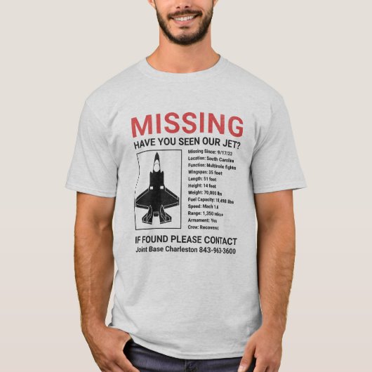 T-shirt F-35 Jet manquant (Devant)