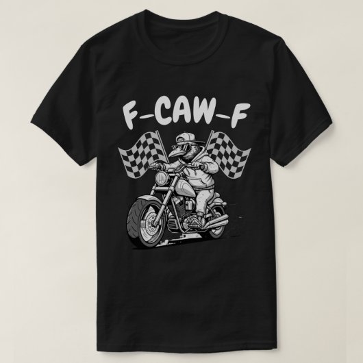 T-shirt F-CAW-F Biker Raven - Funny Motorcycle Crow (Design devant)